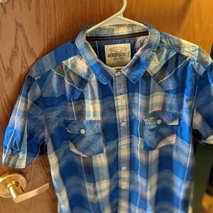 Aeropostale western button down shirt blue